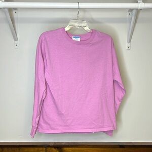 Champion Solid Pink Cotton Long‎ Sleeve Tee- S